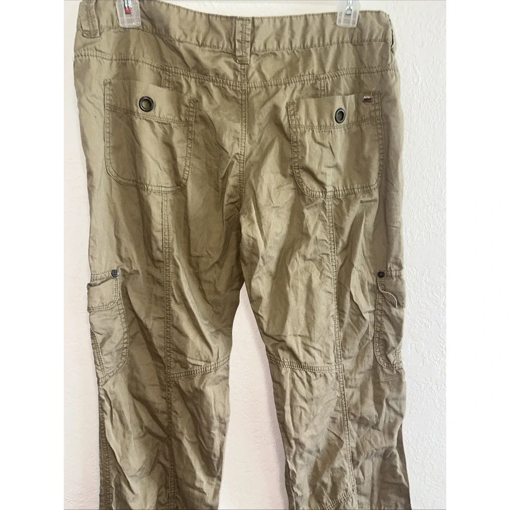 UNION BAY Womens Lightweight Cargo Pants Sz 17 M Brown Drawstring Tactical C21